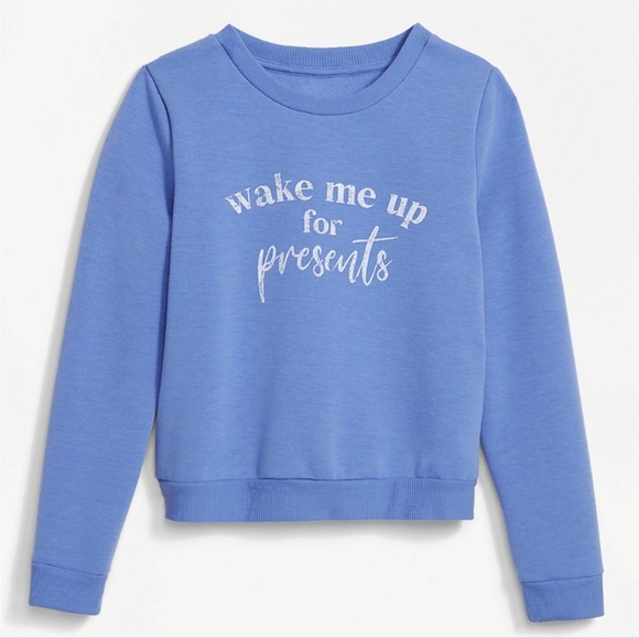 NWT Girls "Wake me up for presents" Sweatshirt - Great for Birthday or H… - Picture 4 of 6